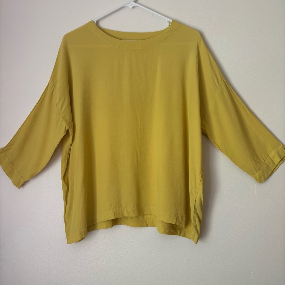Masai Copenhagen blouse small oversized boxy fit chartreuse color lagenlook